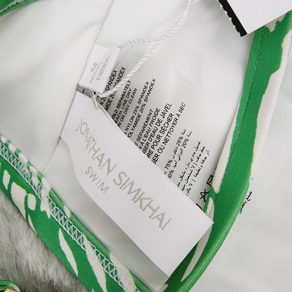 NWT Jonathan Simkhai Green Aliana Strappy V-Neck Bikini Swim Top - Picture 10 of 11